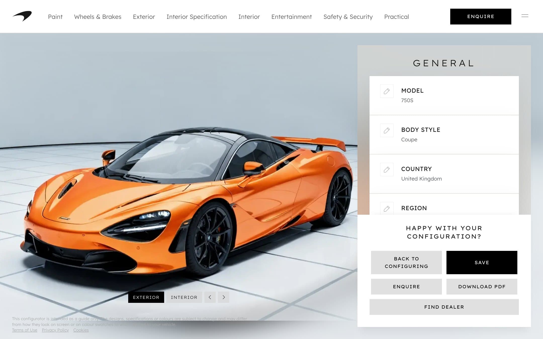 McLaren dashboard