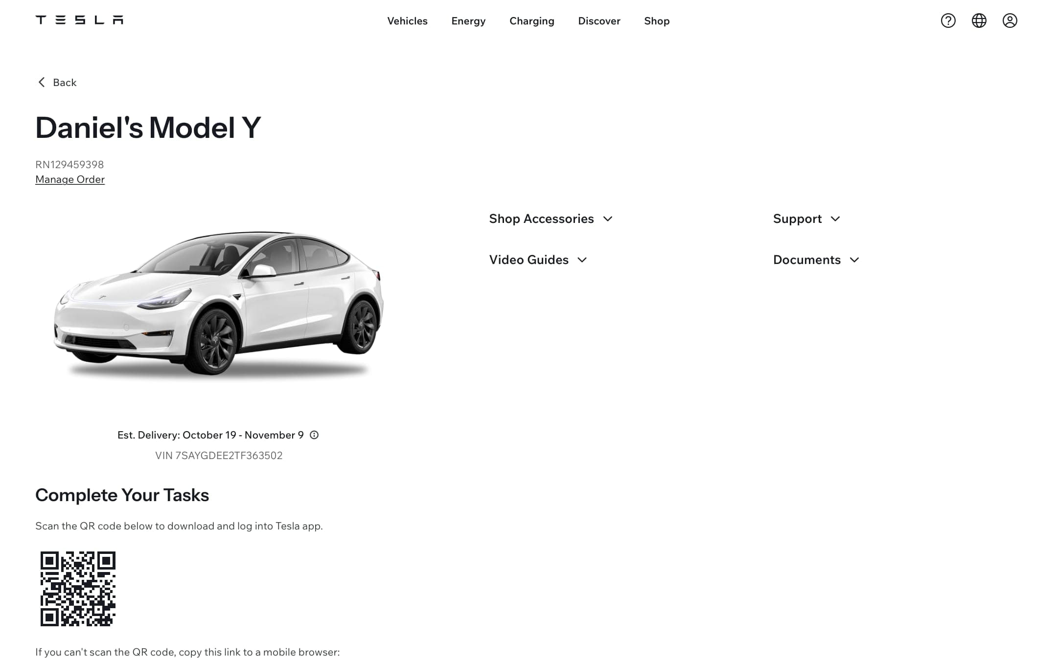 Tesla dashboard