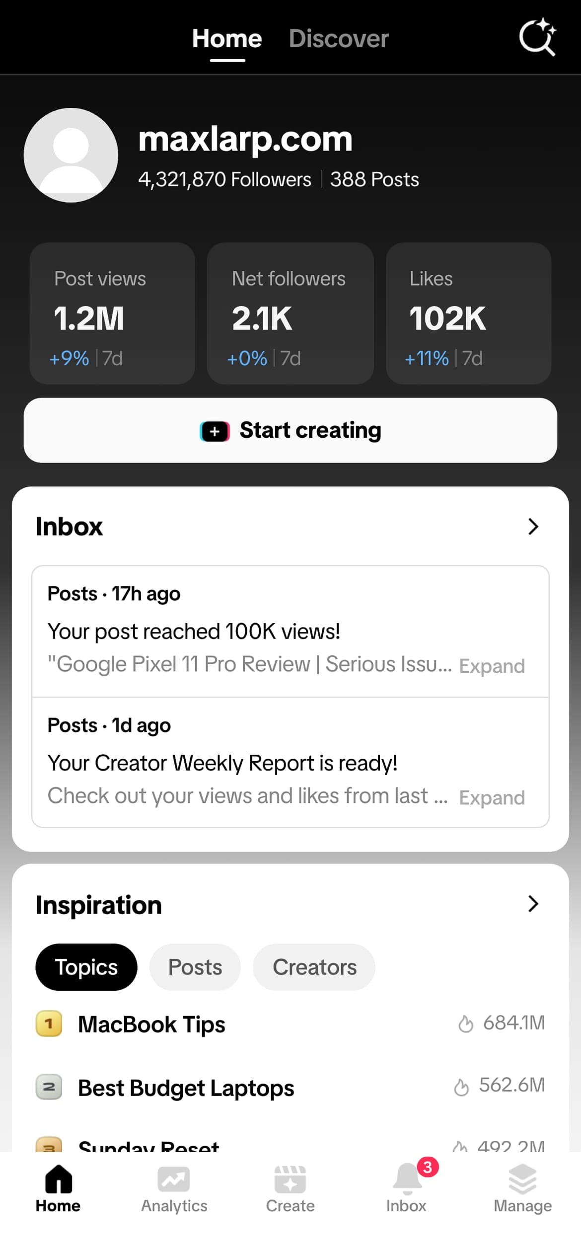 TikTok on iPhone