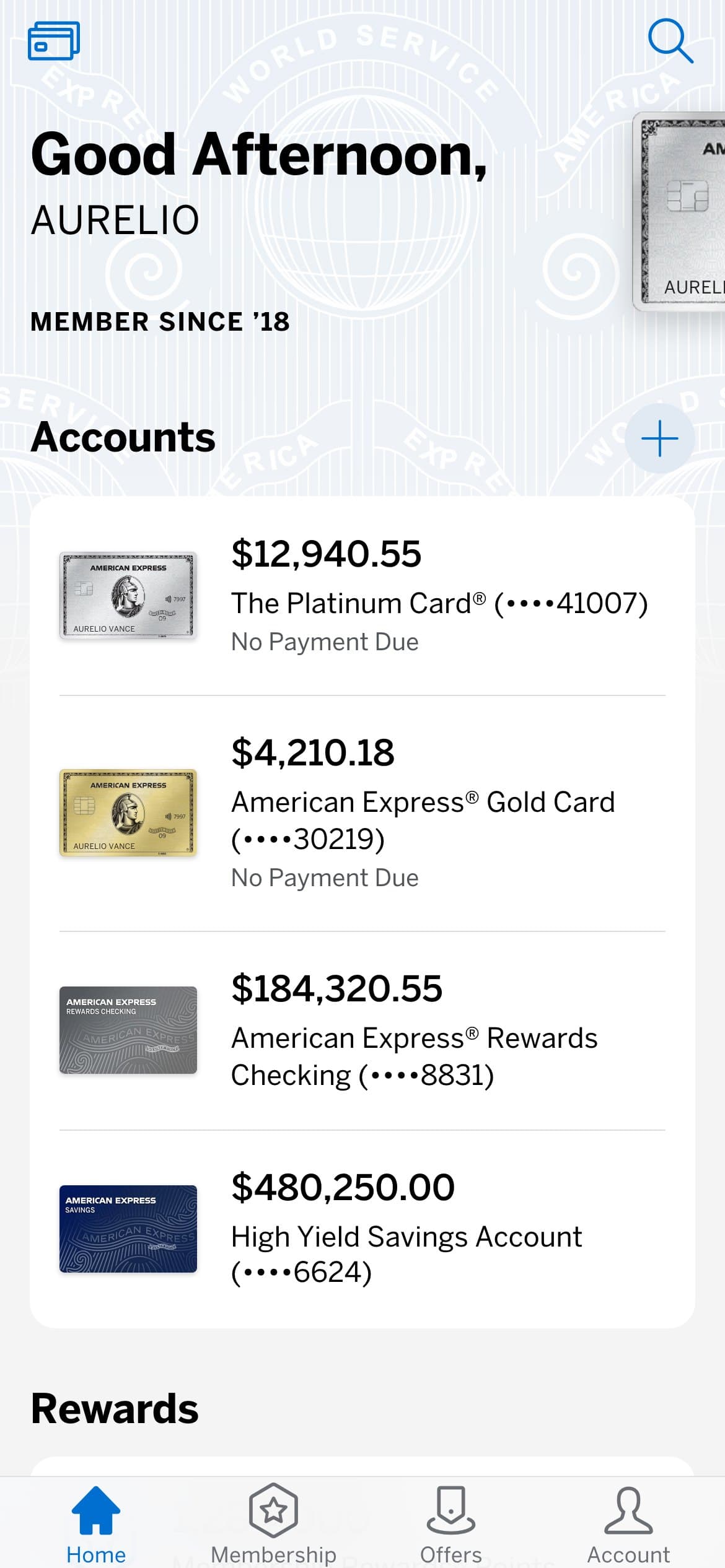 Amex on iPhone