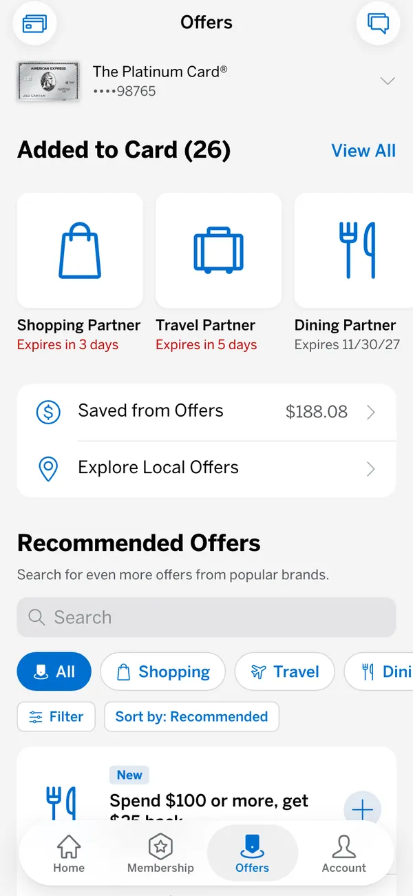 Amex screen 2