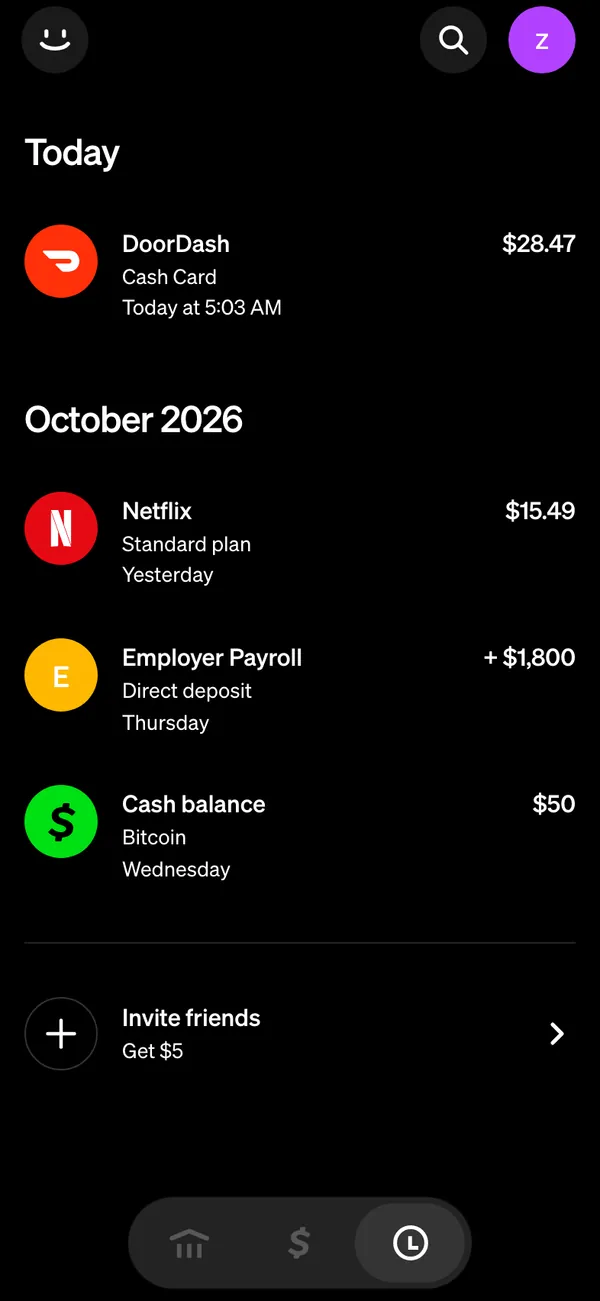 Cash App screen 2