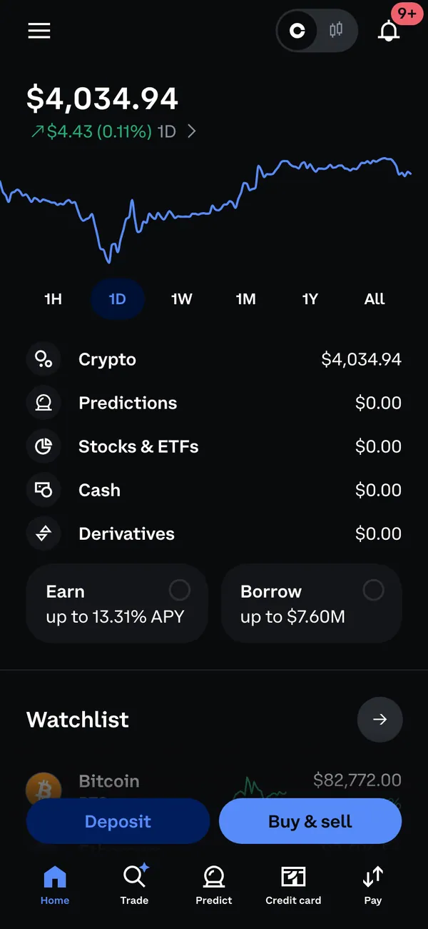Coinbase screen 1