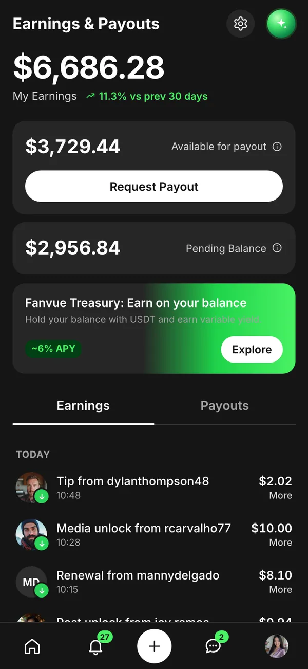 Fanvue screen 3