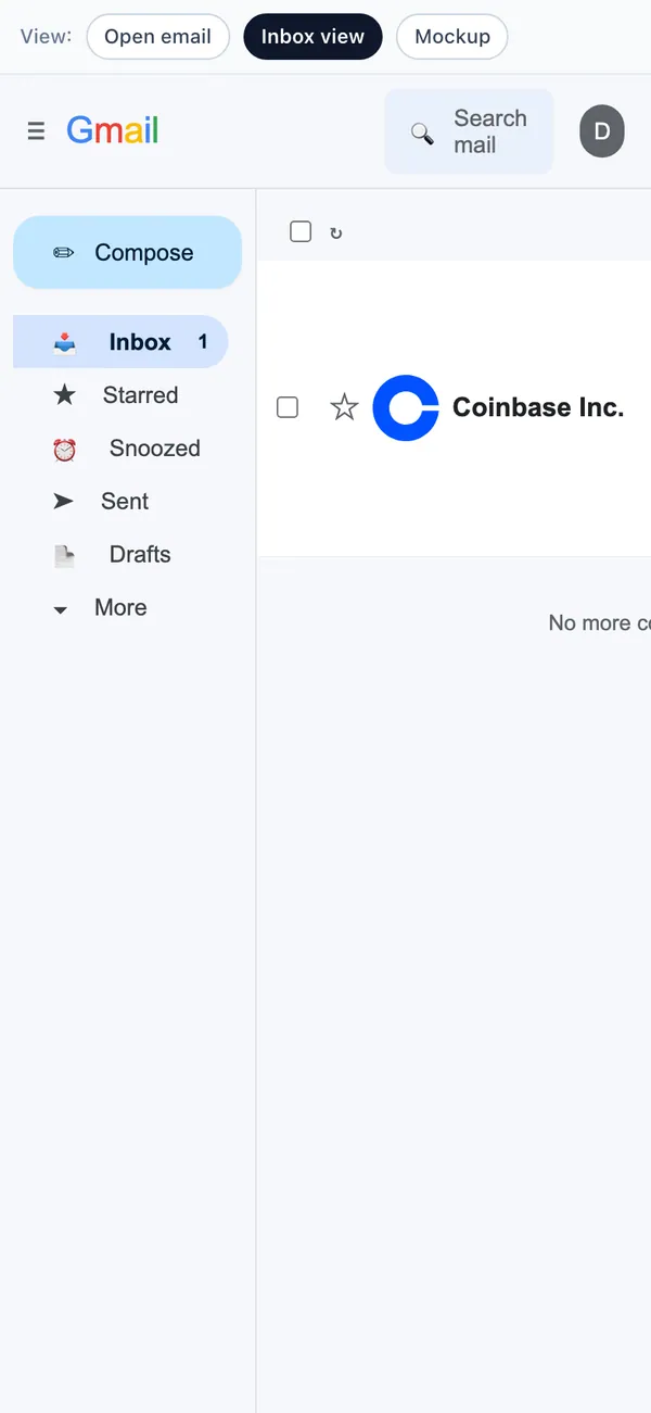 Inbox screen 1