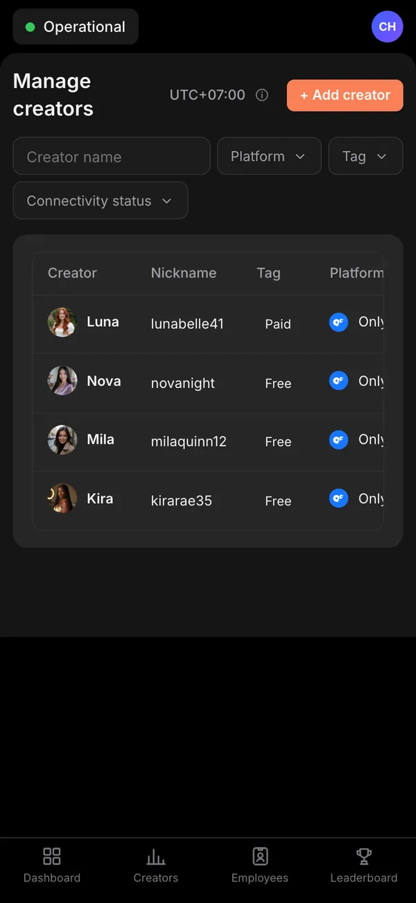 Infloww screen 2