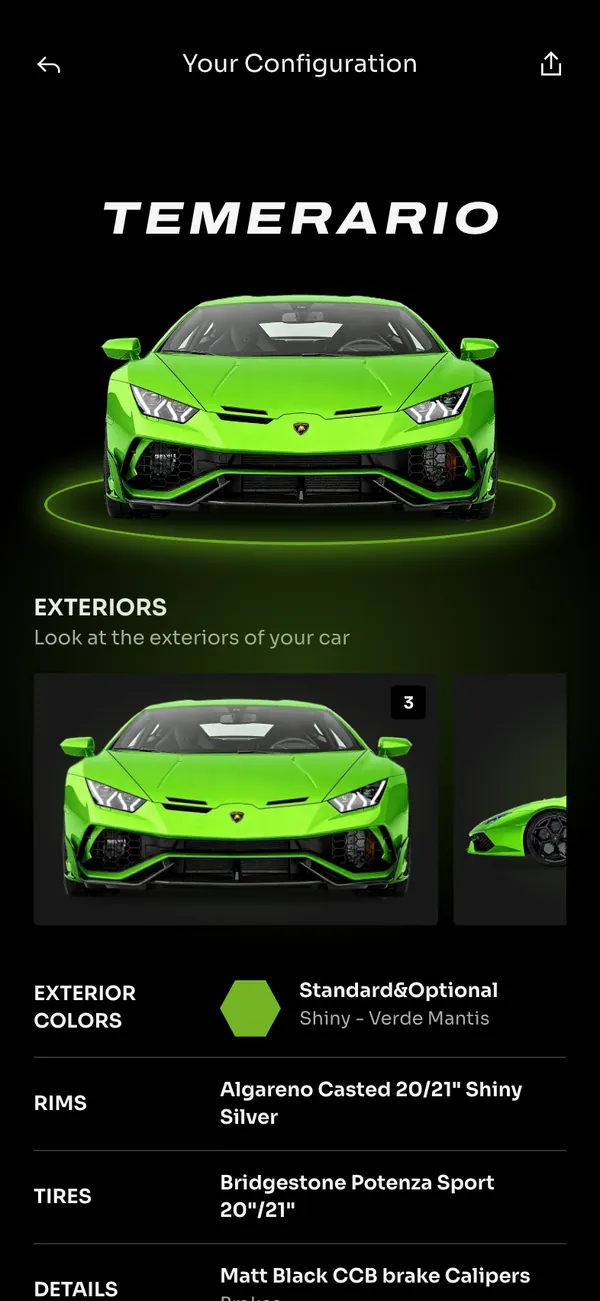 Lamborghini screen 3