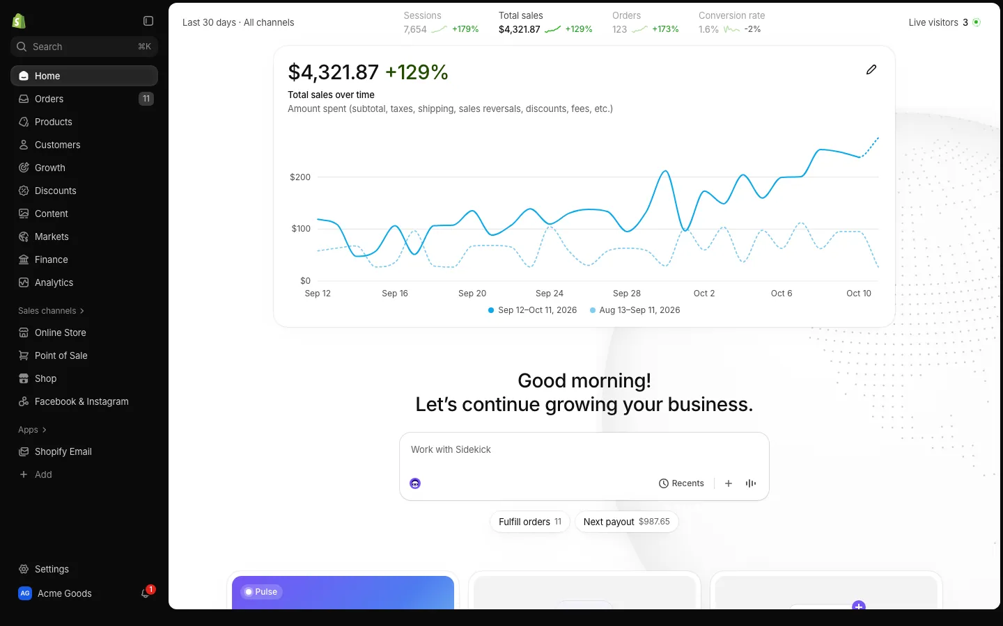 Shopify on desktop