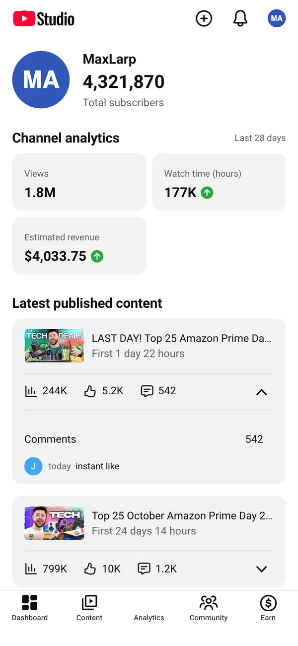 YouTube screen 1