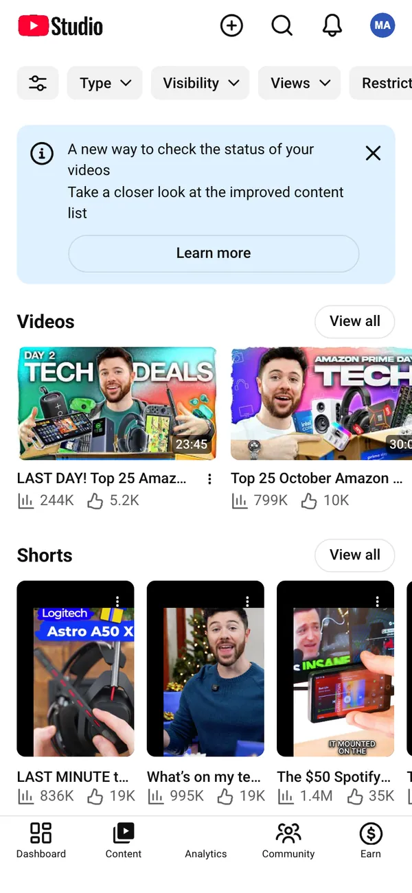 YouTube screen 2